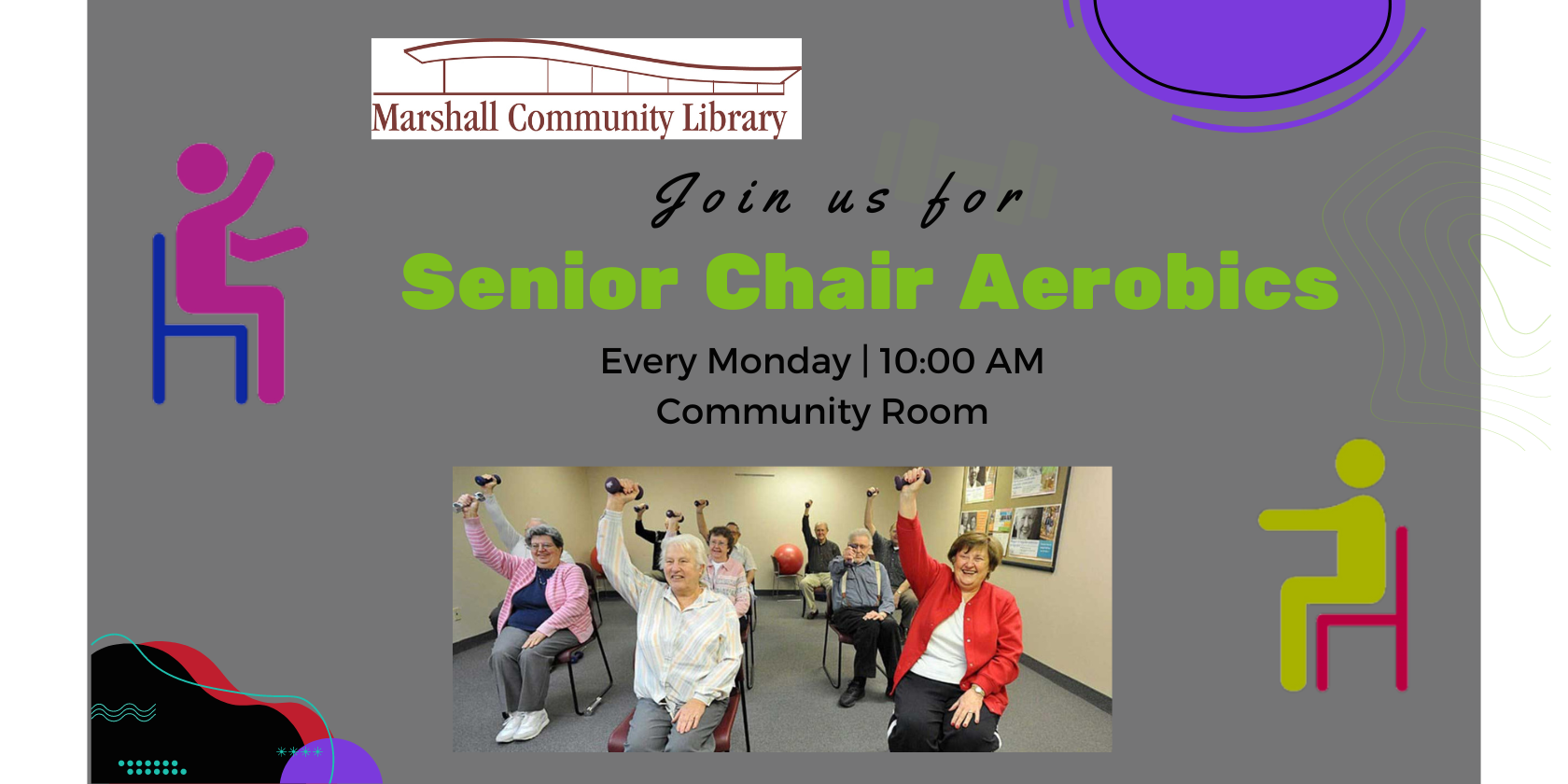 Senior Aerobics every Monday 10 AM