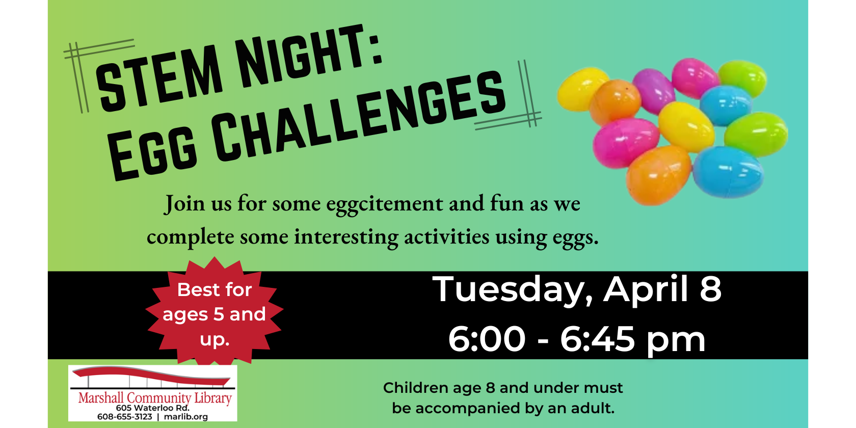 STEM Night: Tuesday April 8 at 6:00 PM- Egg Challenges