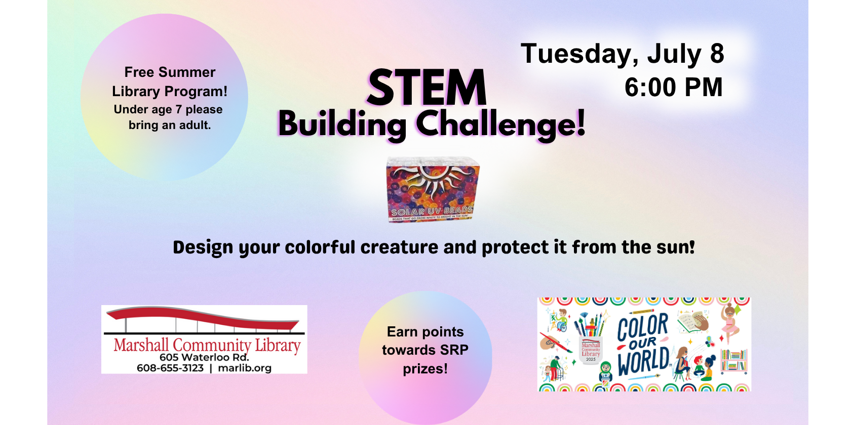 STEM NIGHT Color Changing Beads Tuesday, July 8th, at 6pm